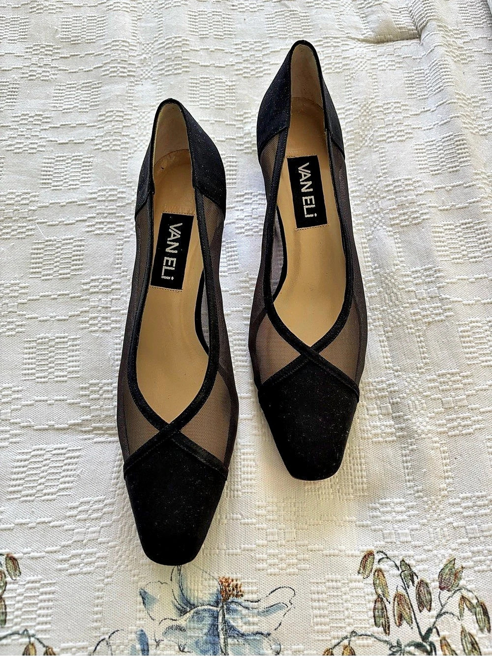 VANELi Black Mesh Heels